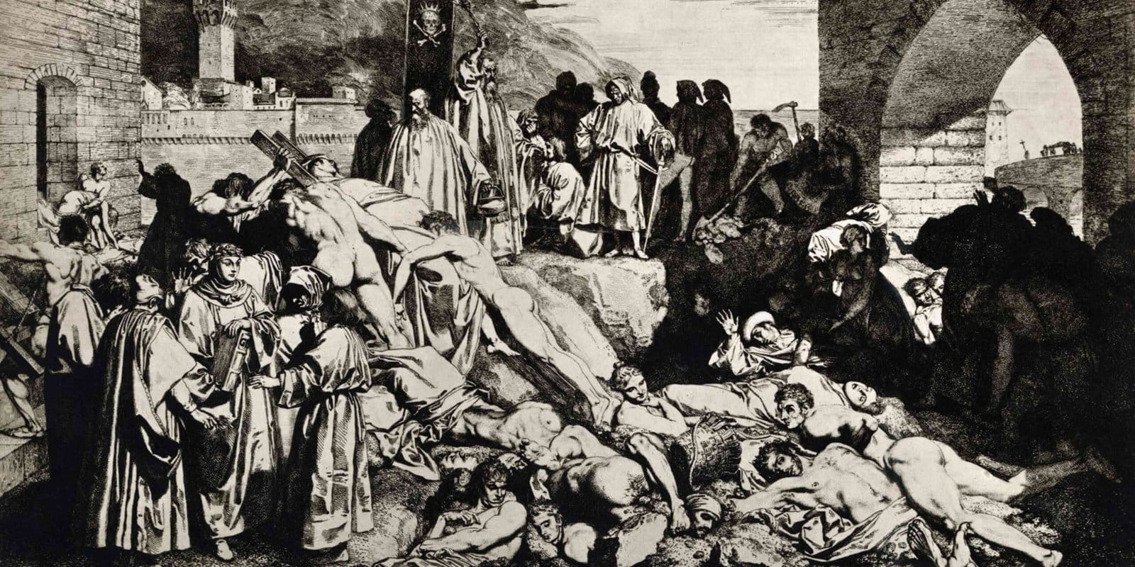Piles of bodies line the streets during the Black Death. Photo: Bettman Archives via History