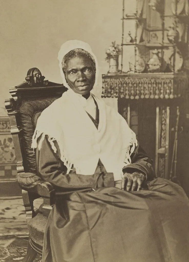 Sojourner Truth delivering a speech on equality and freedom of speech during the abolitionist movement