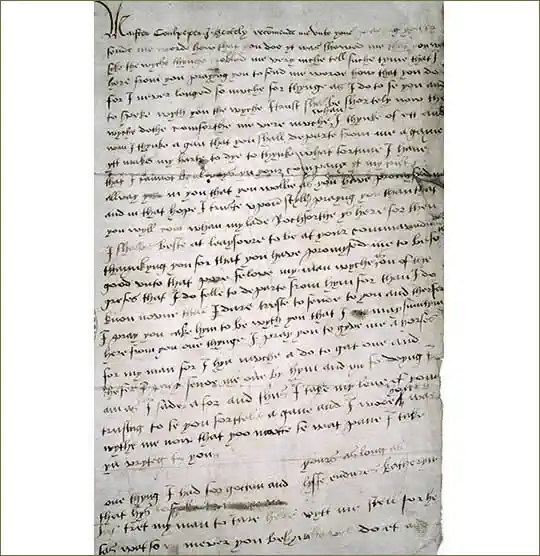 Letter from Catherine Howard to Thomas Culpeper. In the lower right corner of the image, you can see the romantic signature she wrote. Photo: Wikimedia Commons