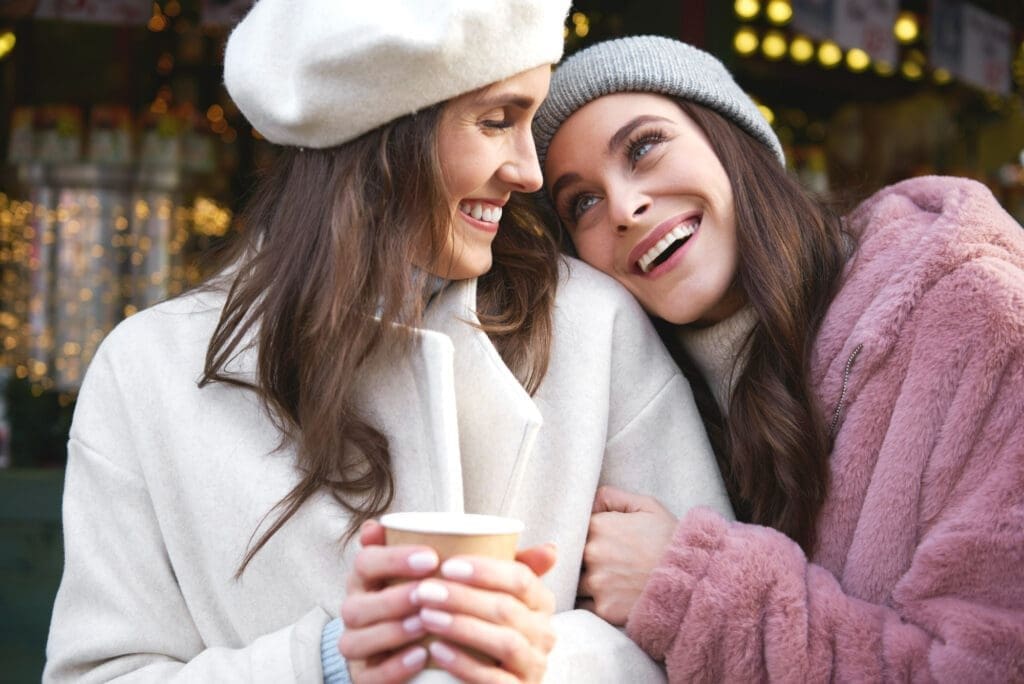 Healthy friendship boundaries and supportive friends celebrating each other.